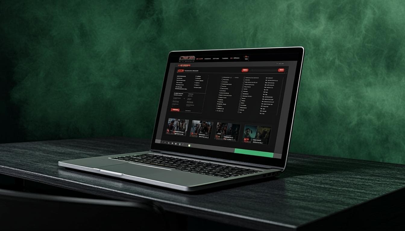 Laptop with streaming content in browser